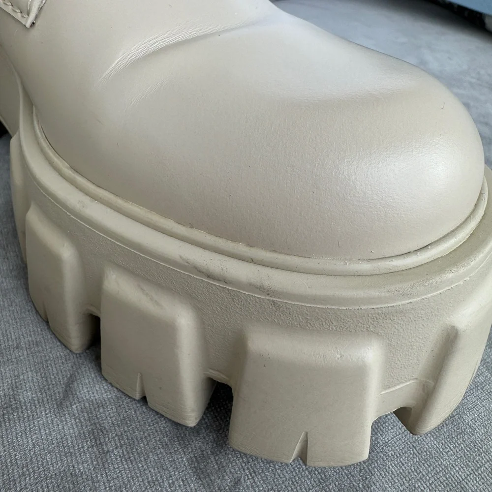 Prada Beige Monolith Combat Boots Leather & Re-Nylon With Pouch | Size 36 - Picture 8 of 10